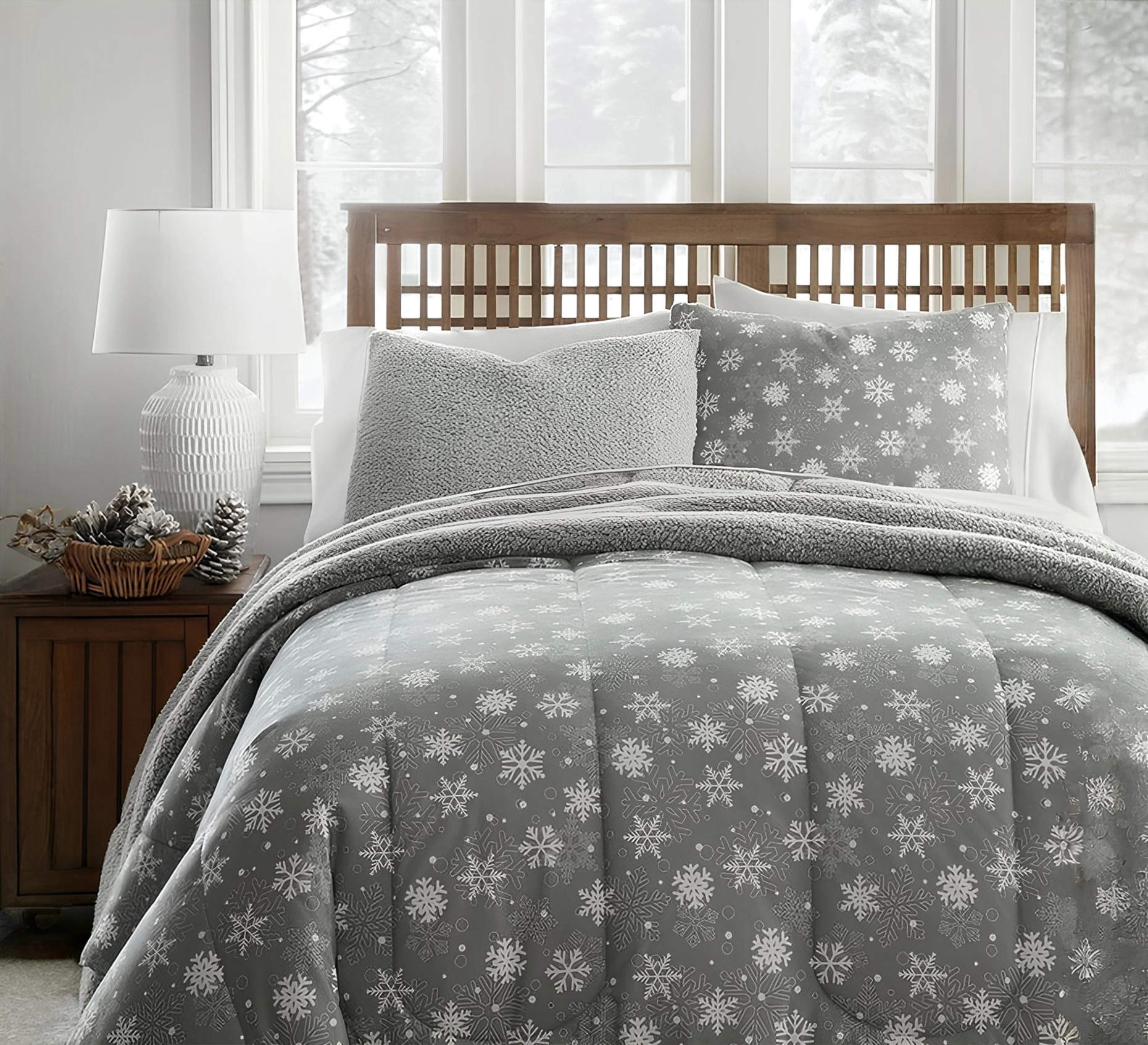 3 PCS. REVERSIBLE COMFORTER DOUBLE